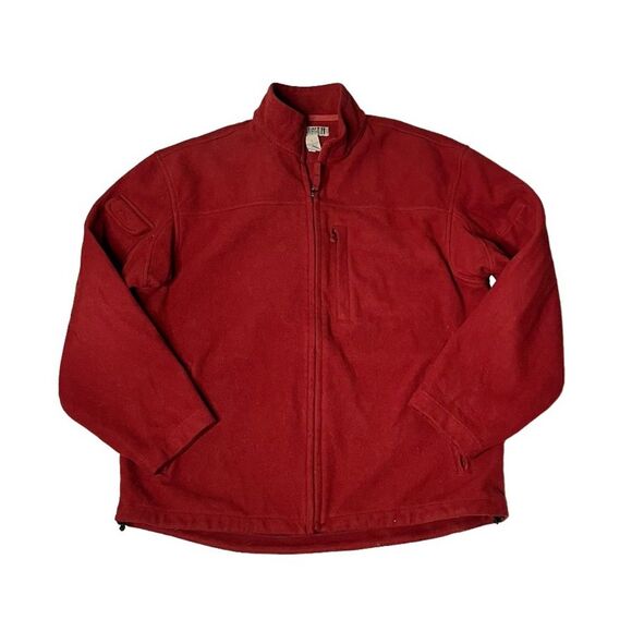 DULUTH TRADING CO Heavyweight Fleece Jacket Maroon Full Zip Mens Large - Picture 3 of 8